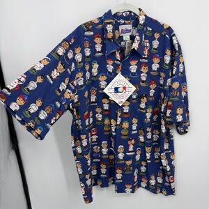 NWT REYN SPOONER Baseball BobbleHead Short Sleeve Hawaiian Button Up Shirt XL